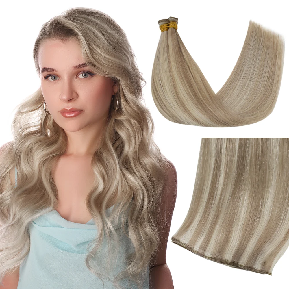Virgin Genius Weft Hair Extensions Pink Blonde Highlights #P18/613